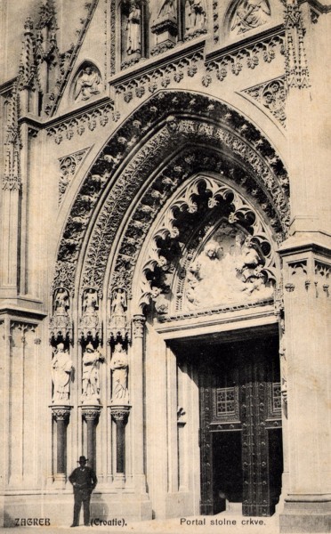 Katedrala 1900. godine. Portal Stolne crkve (Rudolf Monsinger)
